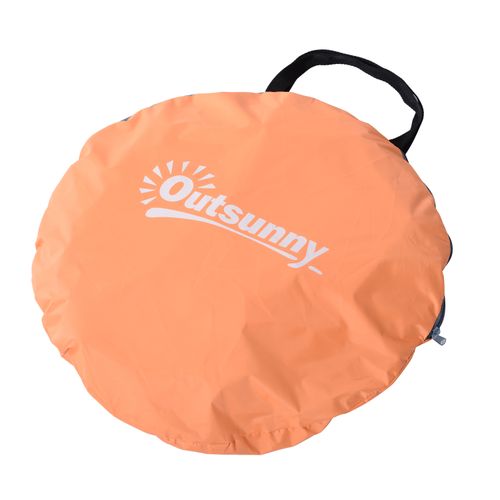 Outsunny Pop up Beach Tent, UV 30+ Sun Shelter with Carry Bag, 2x1.5m for 2-3 Person, Orange