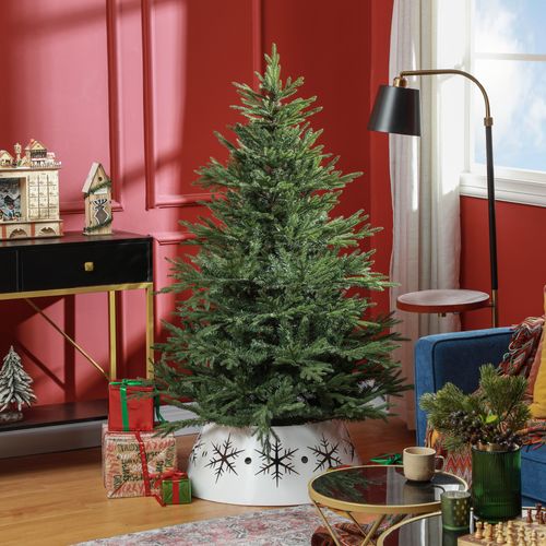 HOMCOM 5 Foot Artificial Christmas Tree with Realistic Hinged Branches
