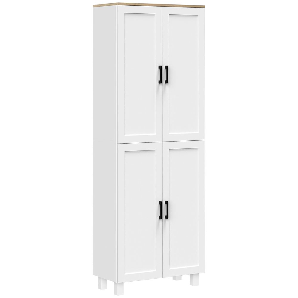 HOMCOM Modern Kitchen Cupboard Storage Cabinet with 4 Shelves, White