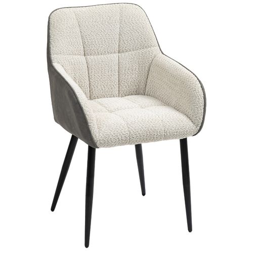 HOMCOM Accent Chair w/ Foot Pads and Chenille Fabric Arm Chair
