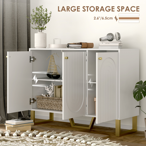 HOMCOM Sideboard with Adjustable Shelves & Doors for Living Room, White