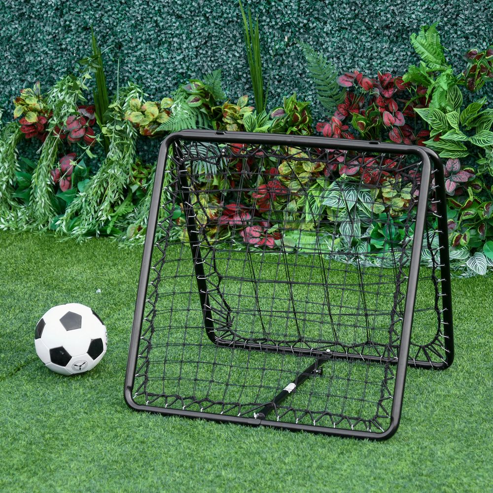 HOMCOM Adjustable Angle Rebounder Training Set with All Weather Double Layer Net