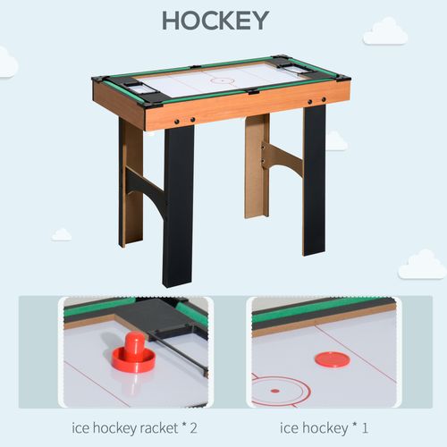 HOMCOM 4-In-1 Multi Games Table with Tennis Billiard Foosball Hockey 2 Types