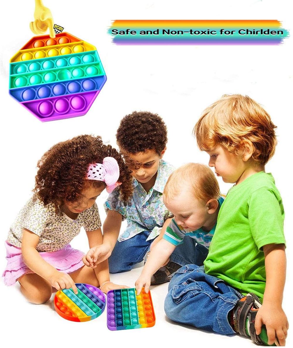 ASPECT Rainbow Push Bubble Pop Sensory Fidget Toy Octagon Rainbow - Stress Relief, Special Needs, Anxiety Relief