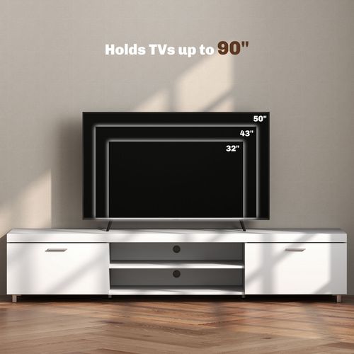 HOMCOM Modern Unit for TV w/ Cabinet Shelf for Living Room