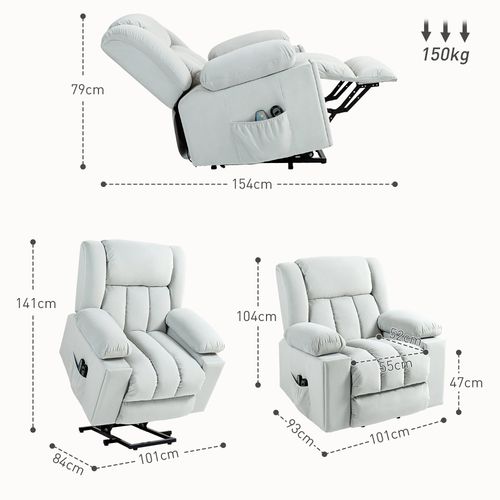 HOMCOM Power Lift Recliner Chair with Vibration Massage, USB
