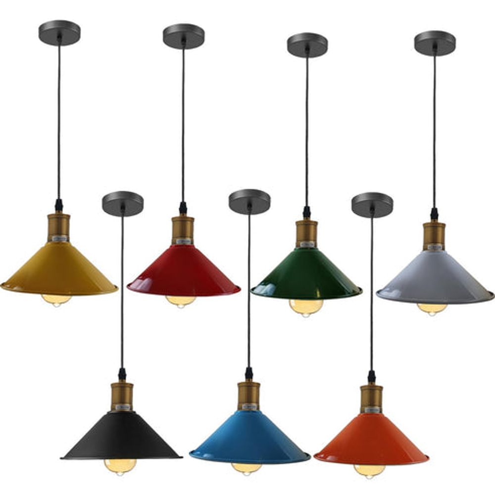Vintage Industrial Ceiling Pendant Light Retro Loft Style Metal Shade Lamp