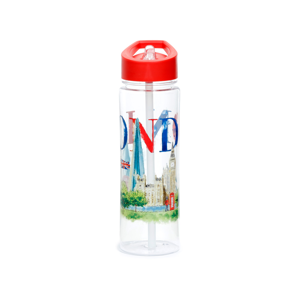 Travel-Friendly London Tour Water Bottle | 550ml | Reusable | Flip Straw