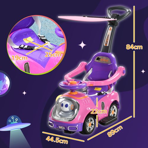 AIYAPLAY 3 in 1 Ride on Push Car, Cartoon Robot Foot to Floor Slider