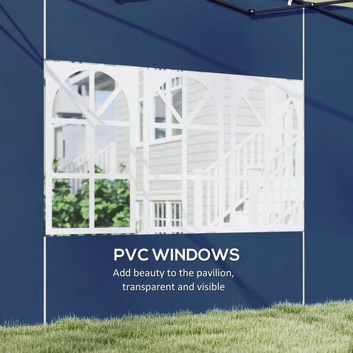 Outsunny Gazebo Side Panels for 3x3(m) or 3x6m Gazebo Canopy, 2 Pack, Blue