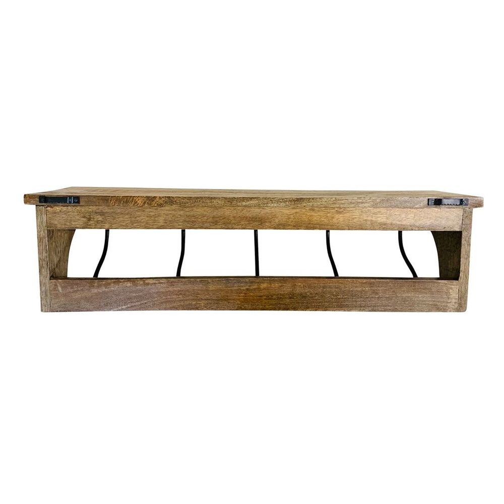 Premium 5-Hook Solid Mango Wood Coat Rack - 71cm
