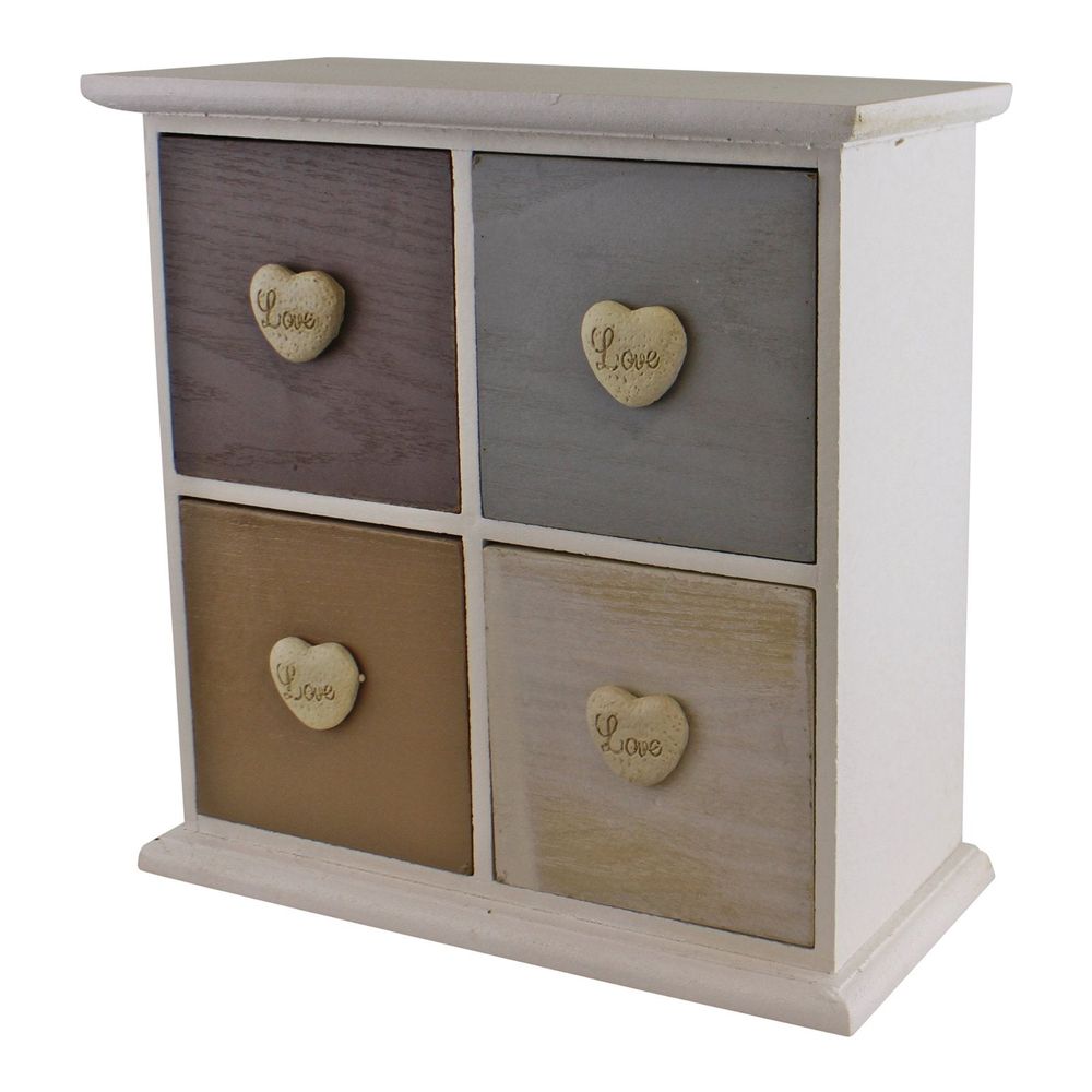 Premium Love Heart Trinket Drawers - White & Neutral Colours - High Quality