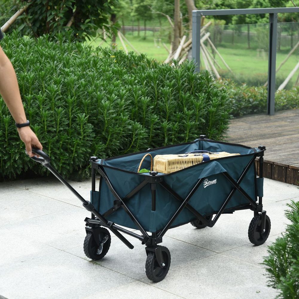 Foldable Pull Along Cart: Spacious Cargo Wagon Trailer for Beach & Garden, High Quality