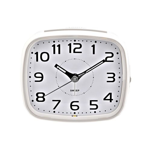 HOMETIME ALARM CLOCK SQUARE WITH ILLUMINATED BUTTON WHITE CASE