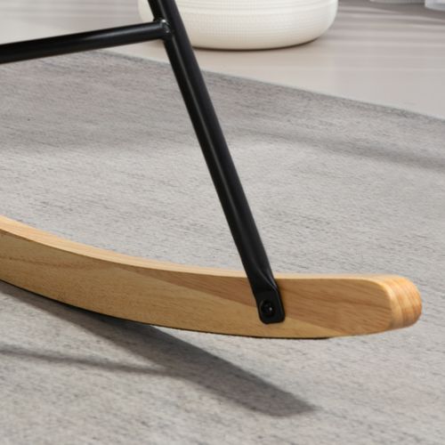 HOMCOM Velvet Rocking Chair with Lumbar Pillow for Living Room Bedroom