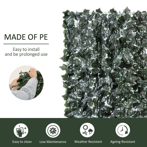 Outsunny Artificial Leaf Hedge Panel Garden Fence Privacy Screen 1.5m x 3m