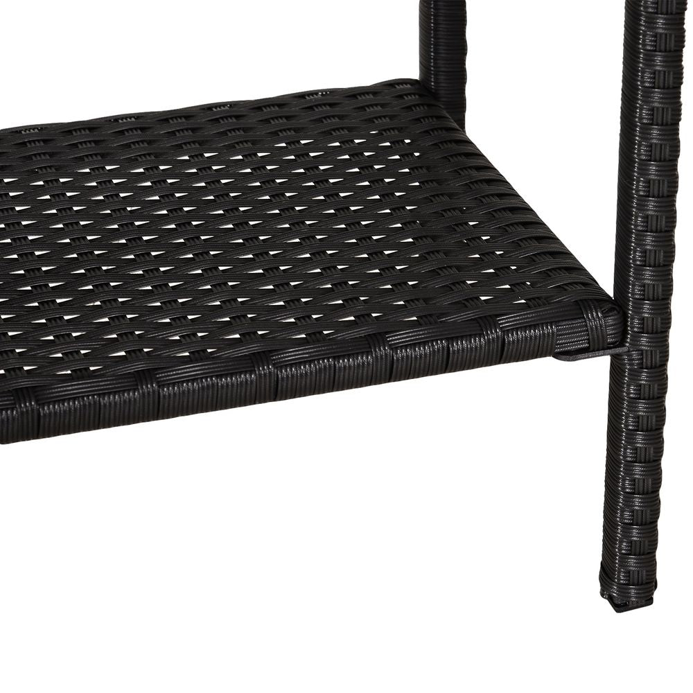 Outdoor Patio Furniture Set | 3-Piece Rattan Wicker Sofa Sectional | Black
