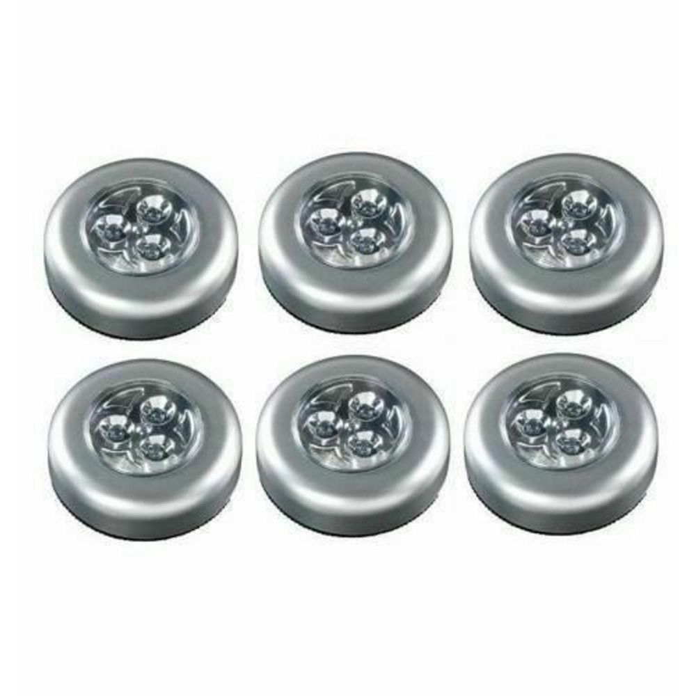 Super Bright Stick-on LED Lights | Easy Installation | Pack of 6 Lights | Batteries Not Included