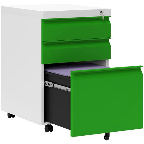 Vinsetto 3 Drawer File Cabinet, Lockable Metal Filling Cabinet