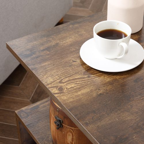 HOMCOM Coffee End Table Side TV Sofa Stand Living Room Office Furniture Brown