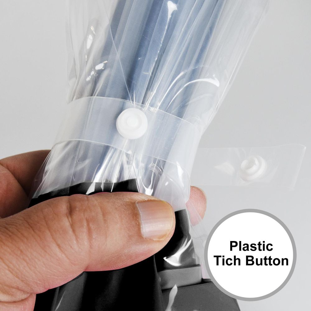 Premium Clear Dome Umbrella - Transparent PVC - Black Trim - 58cm - Stylish and Durable