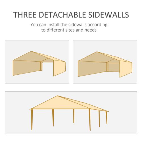Outsunny 6m x 3m Garden Gazebo Marquee Canopy Party Tent Canopy Patio Green