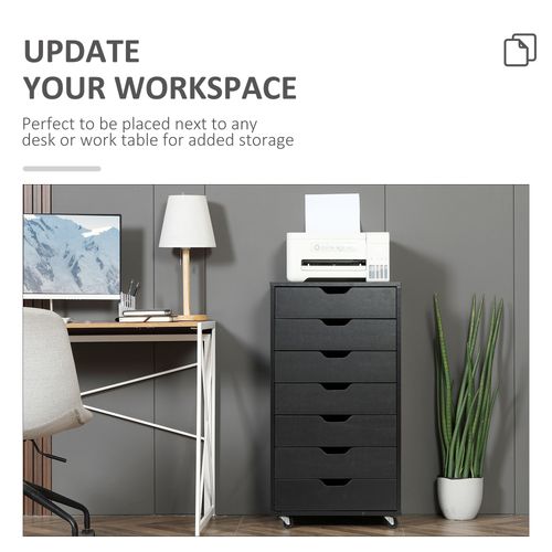Vinsetto Mobile Filing Cabinet, 7-drawer File Cabinet with Wheels