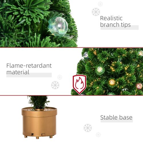 4FT Prelit Artificial Christmas Tree Fiber Optic Xmas Indoor Golden Stand Green