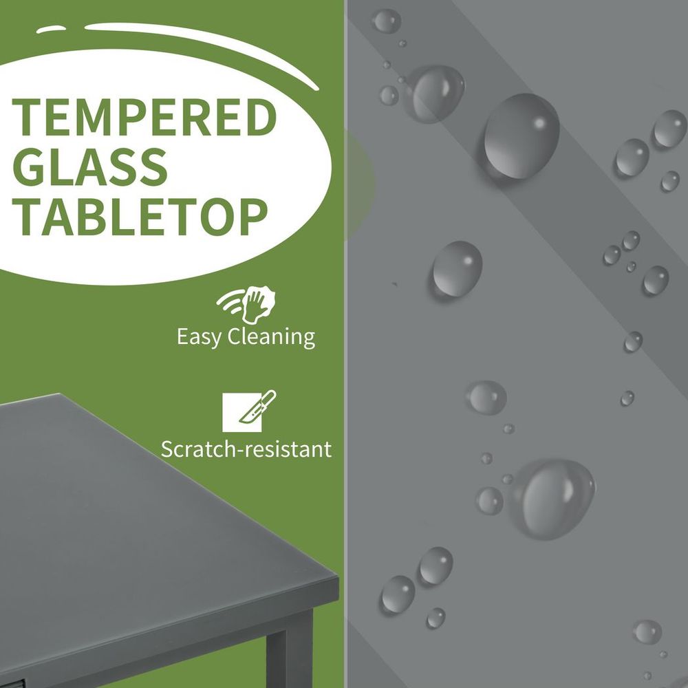 Outsunny Extendable Garden Table - Seats 6-8, Aluminium Frame