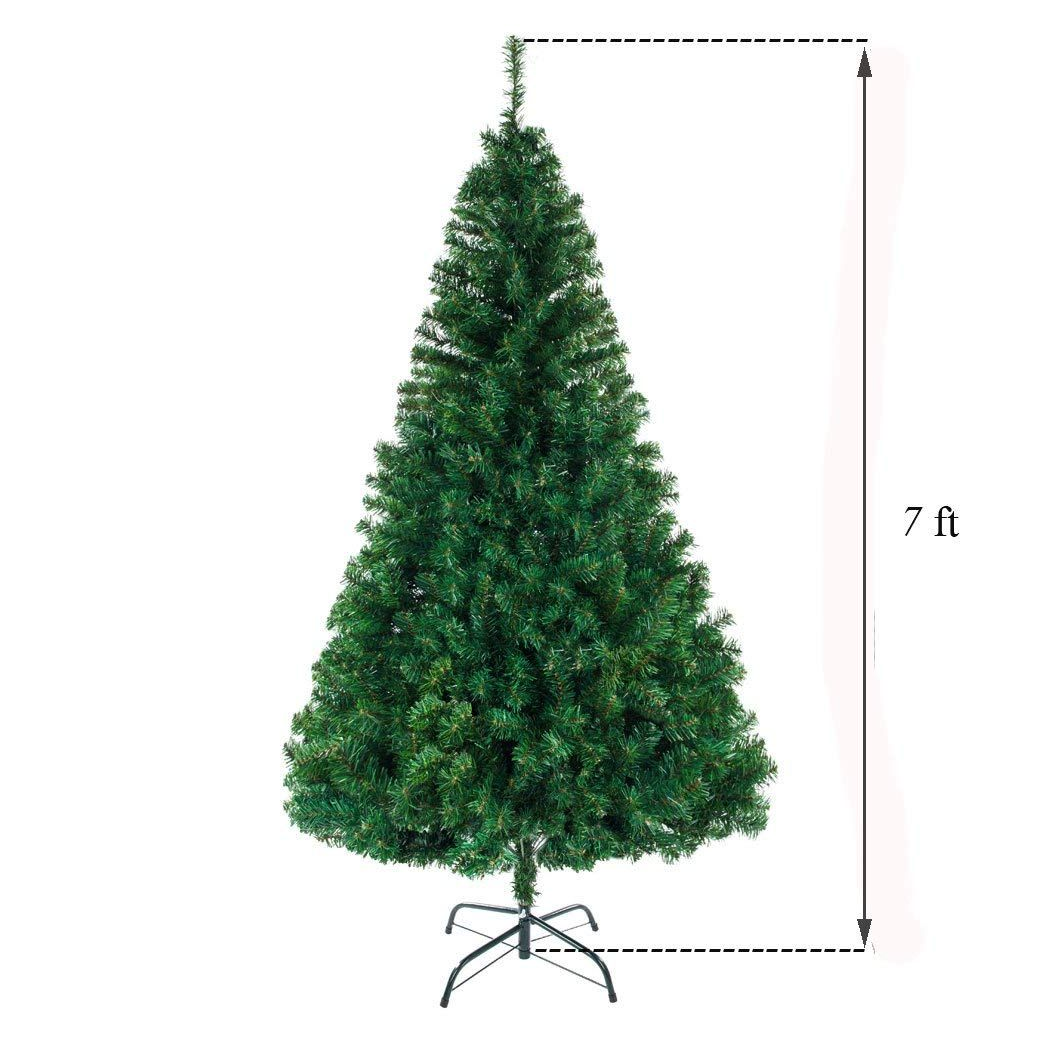 7ft 1100 Branch Christmas Tree | Artificial PVC | Metal Base | Green