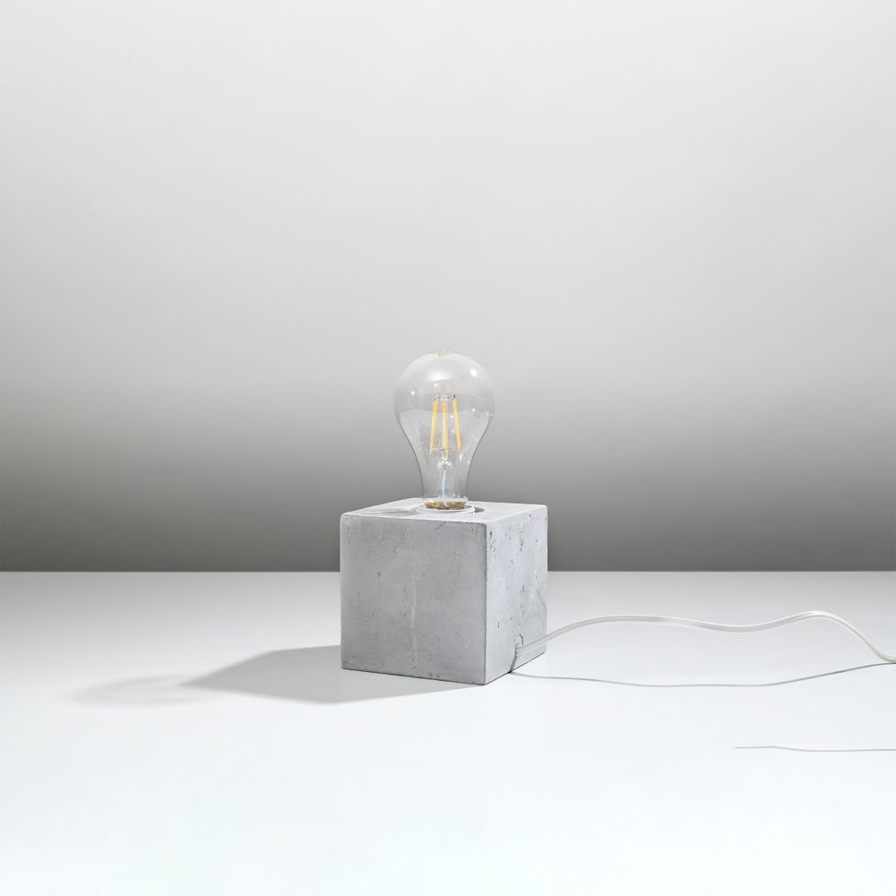 Industrial Concrete Desk Lamp - High-Quality E27 Light