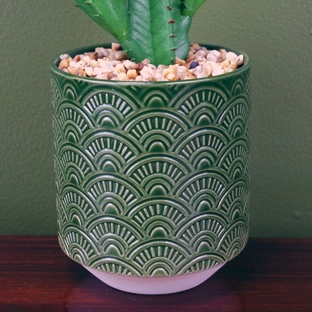 High-Quality 23cm Artificial Cactus Plant in Ceramic Planter