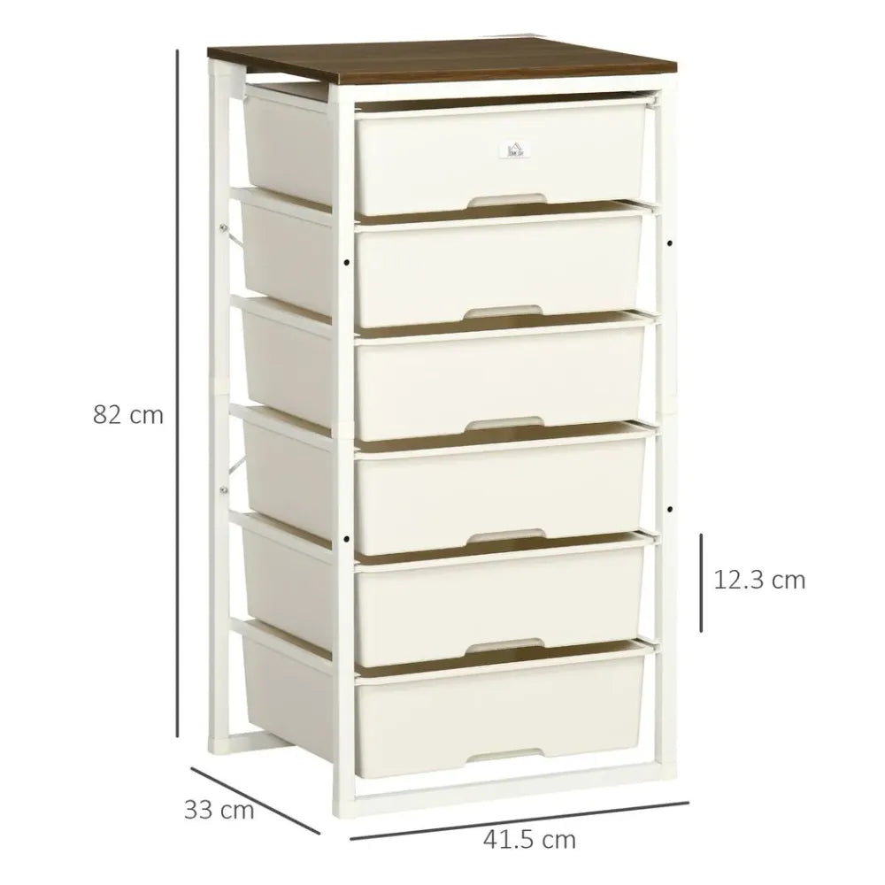 Chest of Drawers 6-Drawer Dresser Storage Cabinet Bedroom Living Room White