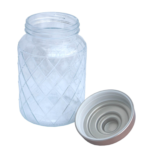 Round Glass Jar With Copper Lid - 7 Inch