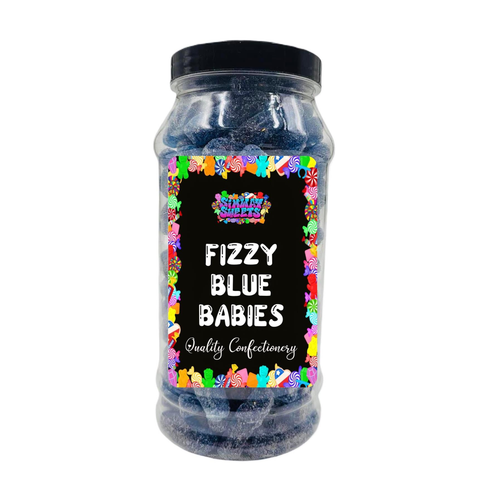 Fizzy Blue Babies Retro Sweets Gift Jar Blue Sweets - 720g
