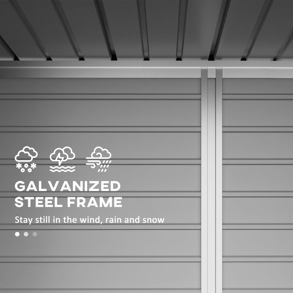 Outsunny 8x4FT Metal Garden Shed w/ Double Doors & 2 Vents - Durable Storage for Gardening Tools
