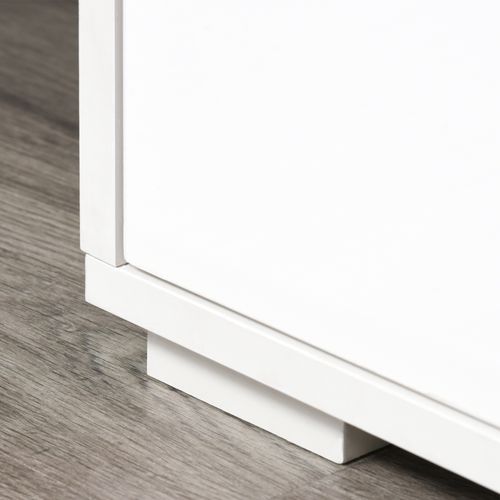 High Gloss TV Stand Storage Cabinet 2 Shelves for Living Room White