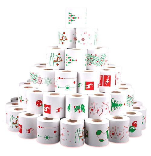 Renova Luxury Christmas Rolls - 9 Toilet Paper & 2 Kitchen XXL Rolls w/ 80 Sheet