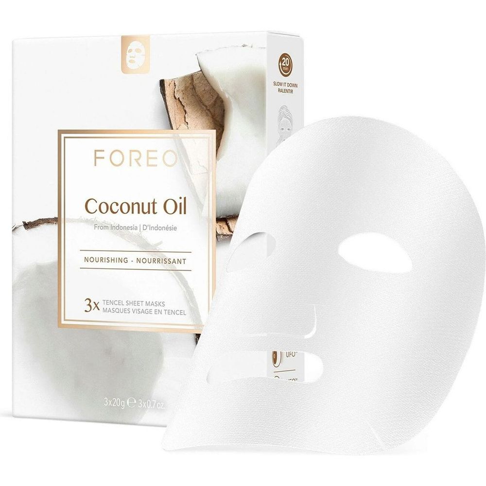 FOREO Coconut Oil Sheet Mask - Moisture-Boosting Farm To Face, 3 Pcs