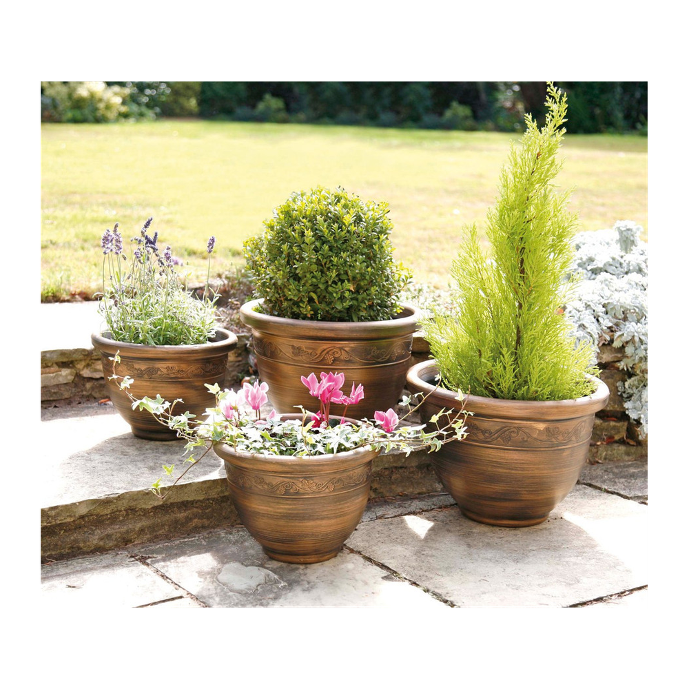 Antique Bronze Wenlock Planters - Set of 4