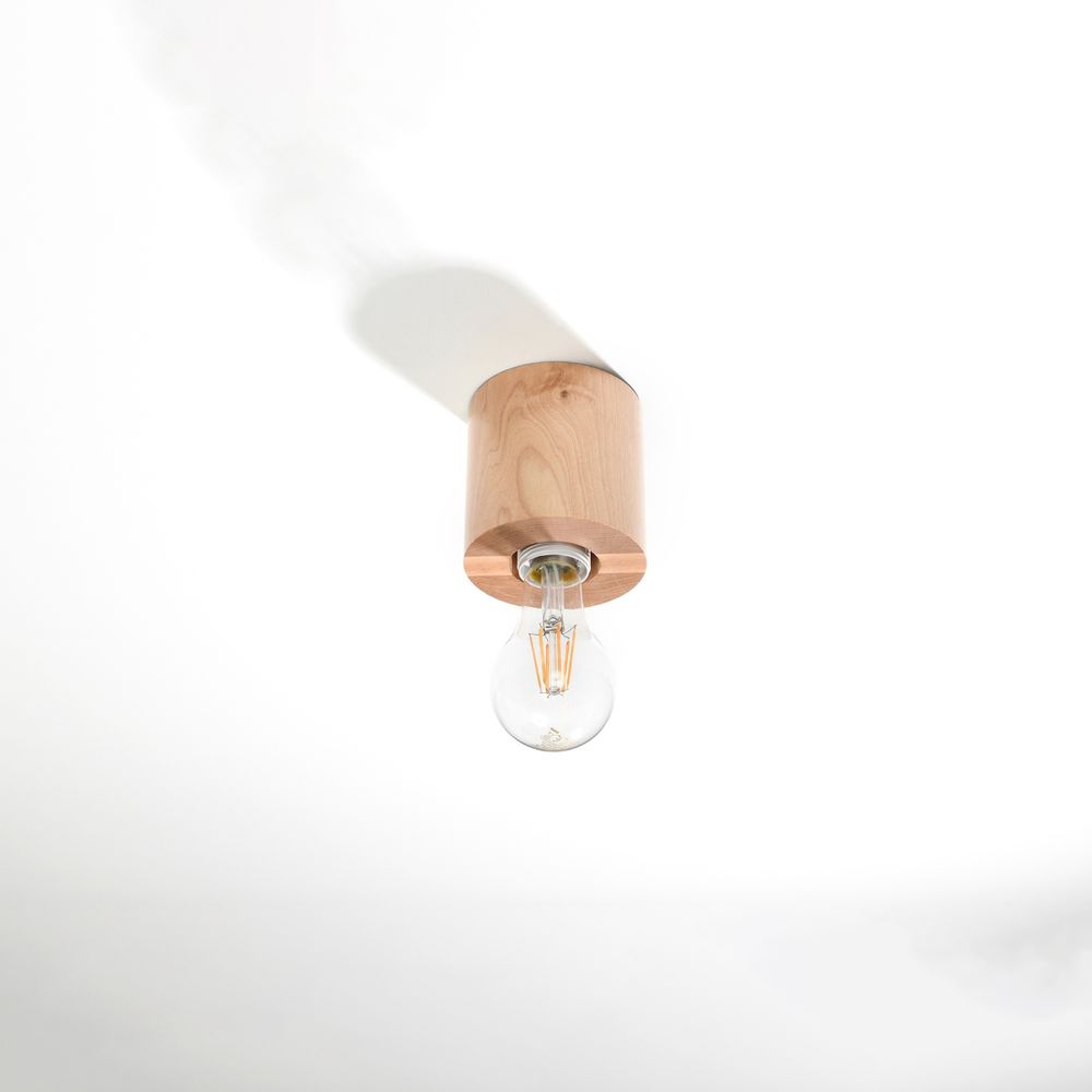 Premium Quality Wood Ceiling Lamp - Scandinavian Design, E27 Socket