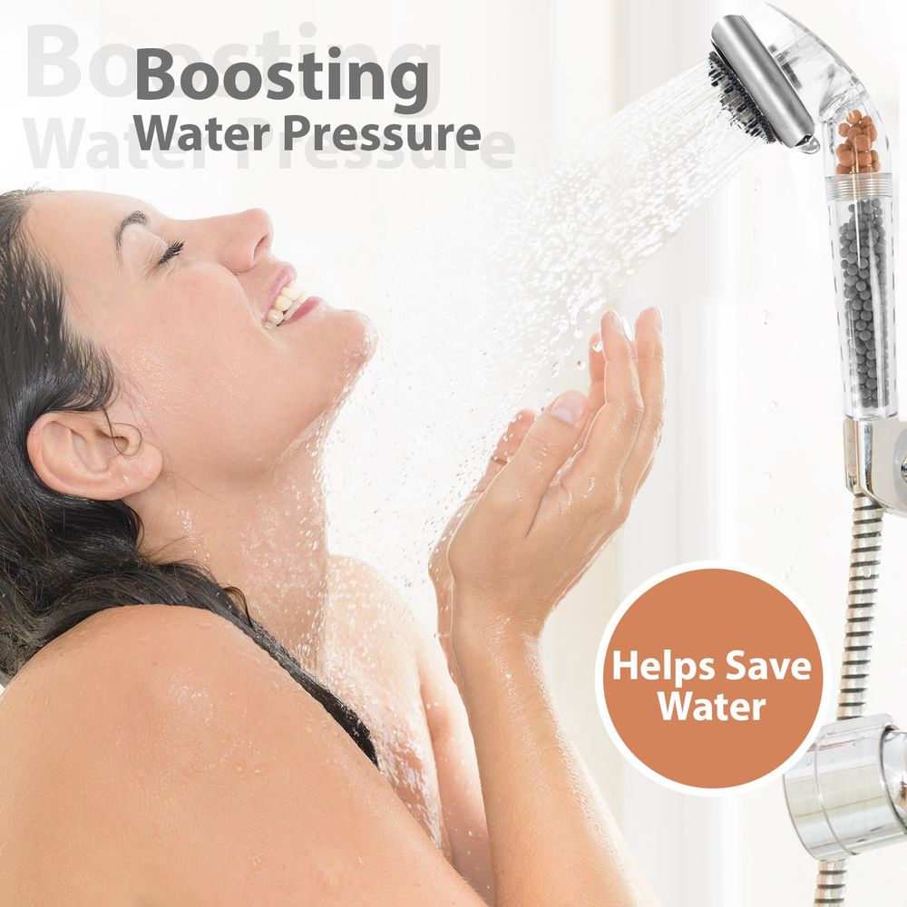 ASAB Ionic Shower Head with Filter Beads - Boost Your Shower Experience, Easy to Install, 3 Spray Patterns, Protects Skin, Helps the Planet