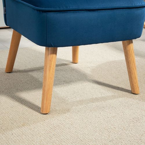 HOMCOM Velvet Accent Chair Occasional Tub Chair for Living Room, Dark Blue