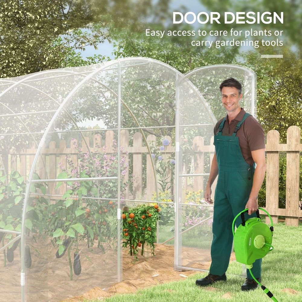 Premium Outsunny Greenhouse: 4x3m, Galvanised Steel Frame, Quality Door