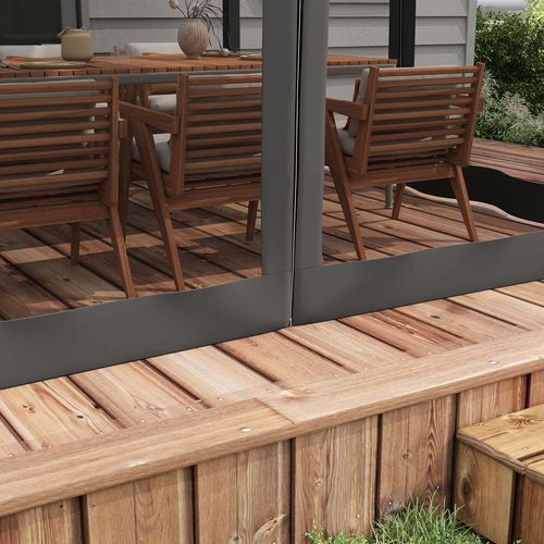 Outsunny 3 x 3 m Pergola with Retractable Roof and Netting, Dark Grey