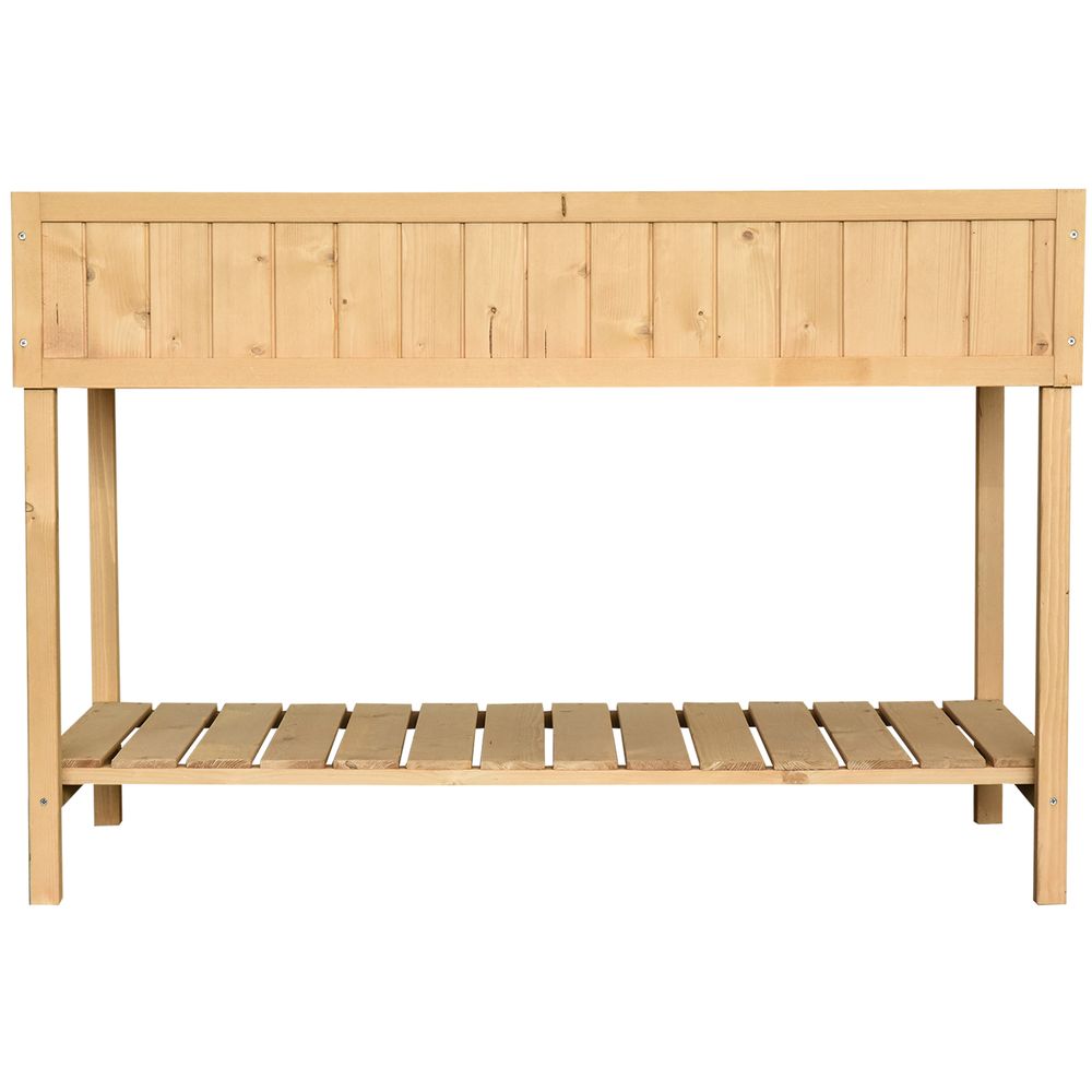 Premium Fir Wood 8-Compartment Plant Stand - Oak Tone
