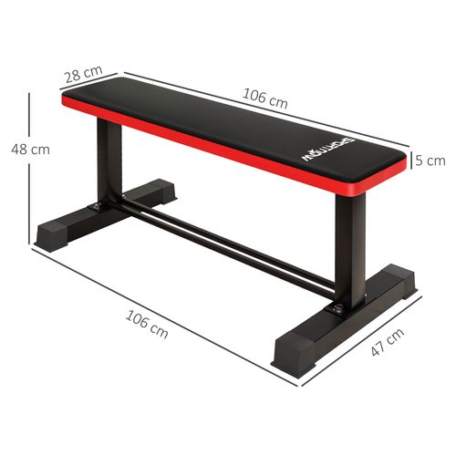 SPORTNOW Flat Weight Bench with Dumbbell Rack, 300KG Weight Capacity