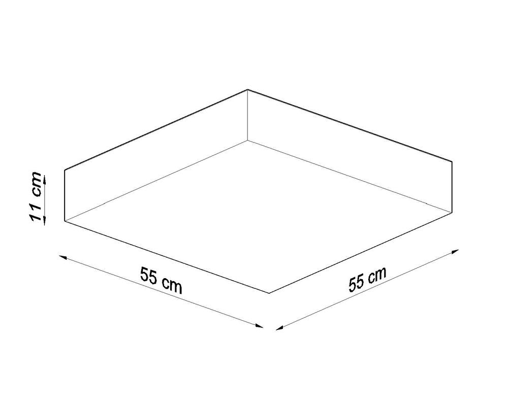 Premium HORUS 55 Black Square LED Ceiling Lamp - Modern Loft Design - High Quality