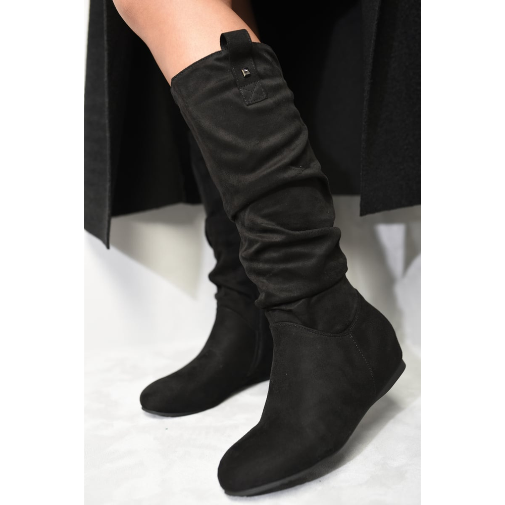 Slouchy Zip Detail Knee High Boots