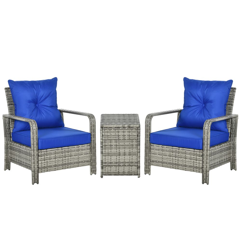 High-Quality 3-Piece PE Rattan Garden Sofa Set - Grey